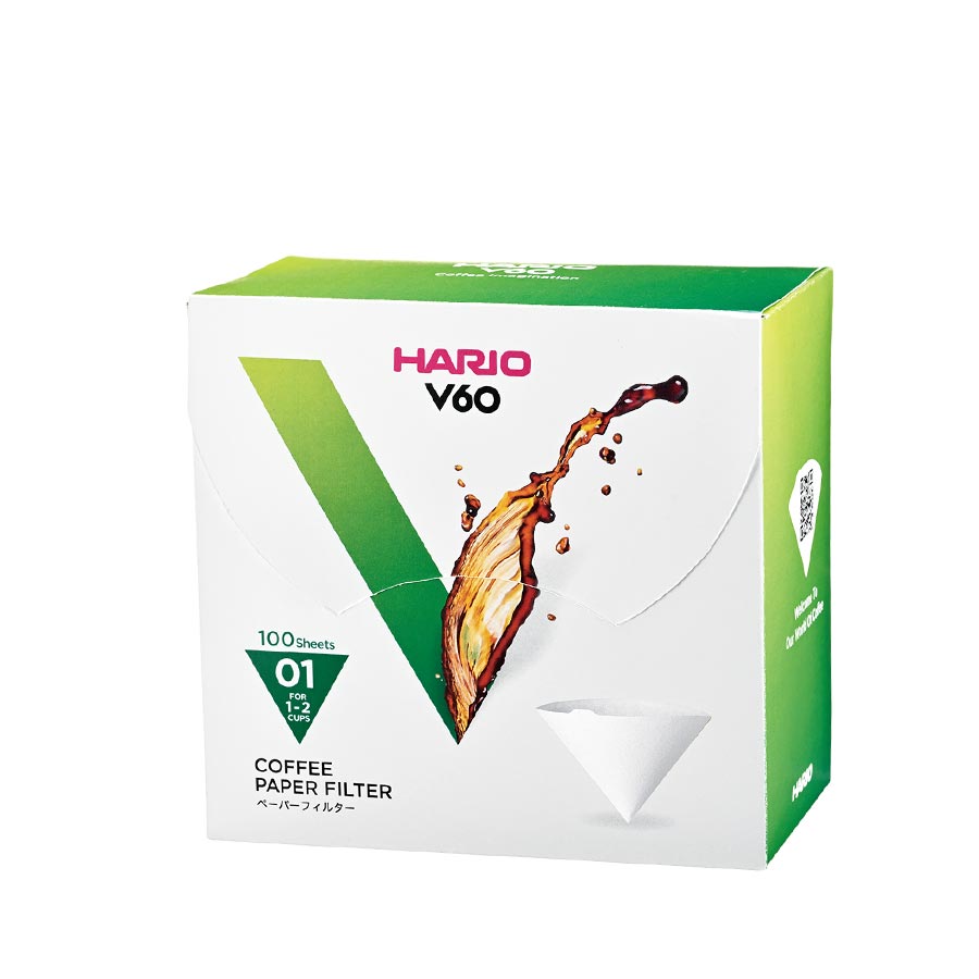 Filtros de papel HARIO V60 01 – Blancos, 100 unidades