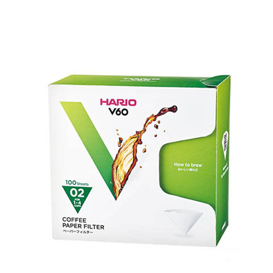 HARIO V60 Filtres en papier 02 – Blanc, 100 unités